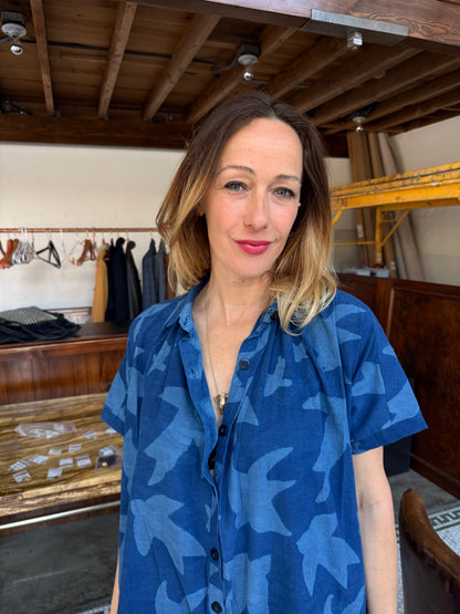 Elise Dress Indigo Print Liberté by Ombre Claire