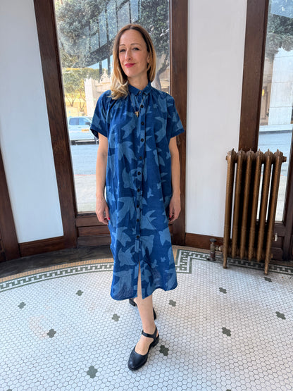 Elise Dress Indigo Print Liberté by Ombre Claire