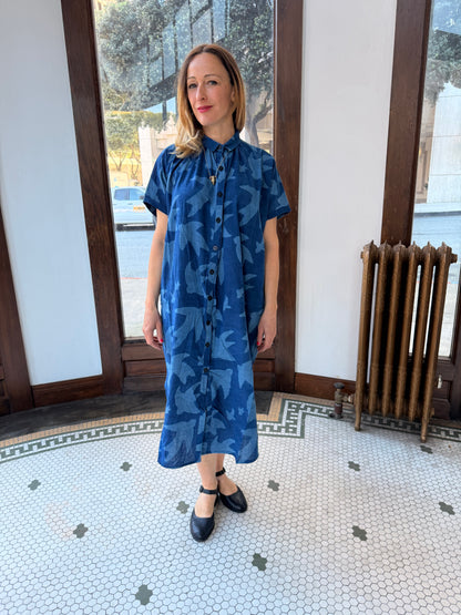 Elise Dress Indigo Print Liberté by Ombre Claire