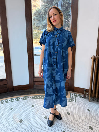Elise Dress Indigo Print Liberté by Ombre Claire