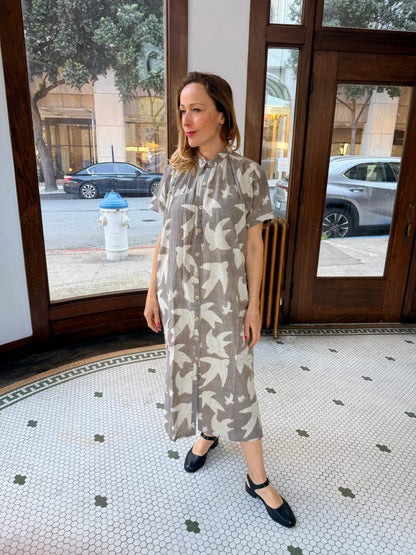 Elise Dress Grey Print Liberté by Ombre Claire
