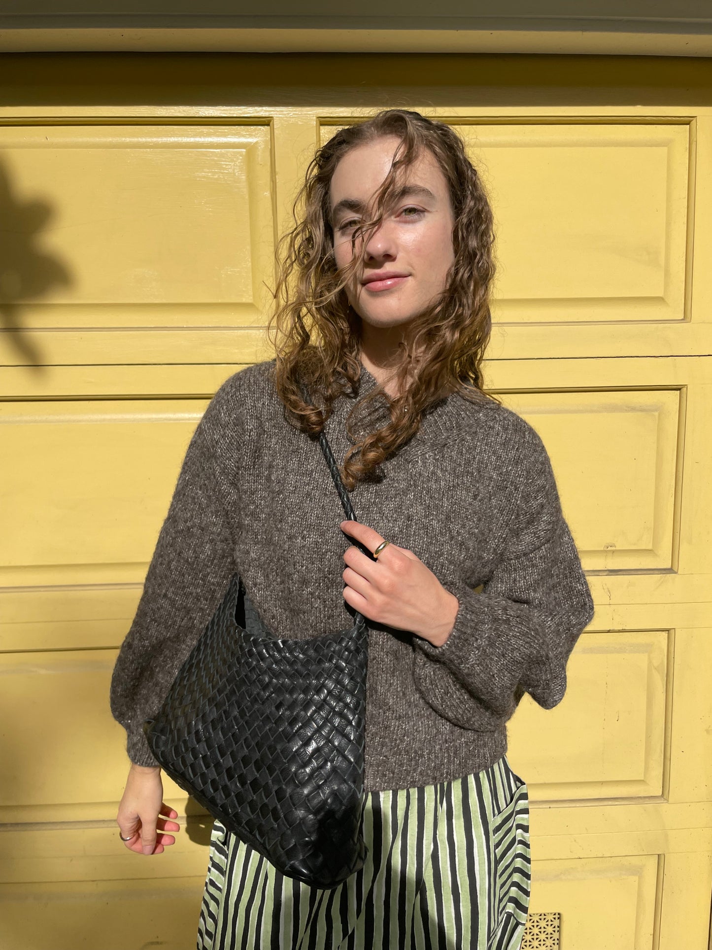 Hand-loomed Iron Félix Sweater, Undyed Alpaca