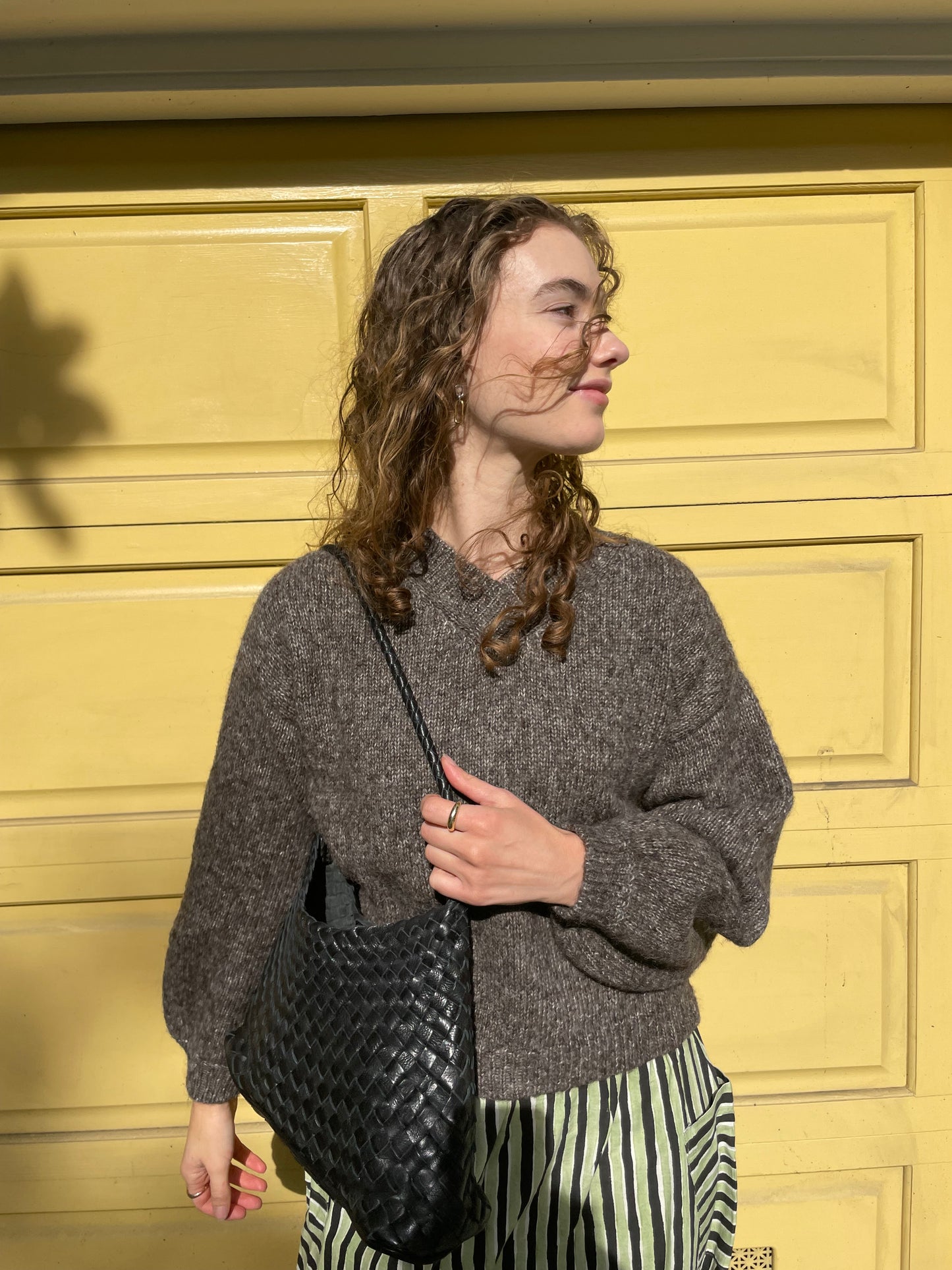 Hand-loomed Iron Félix Sweater, Undyed Alpaca