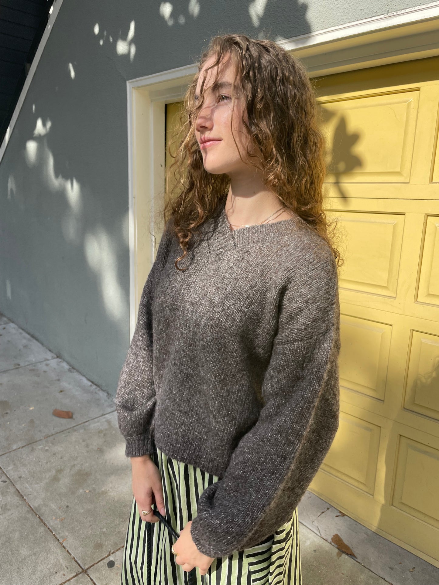 Hand-loomed Iron Félix Sweater, Undyed Alpaca