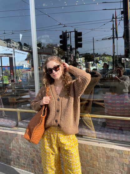 Caramel Gaston Cardigan, Undyed Aplaca