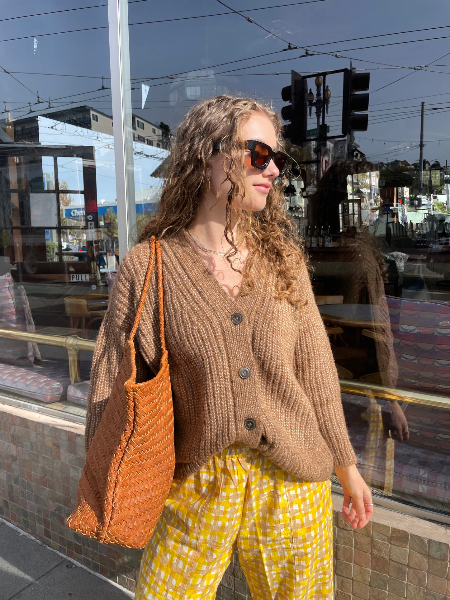 Caramel Gaston Cardigan, Undyed Aplaca