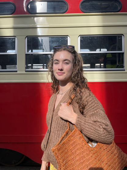 Caramel Gaston Cardigan, Undyed Aplaca