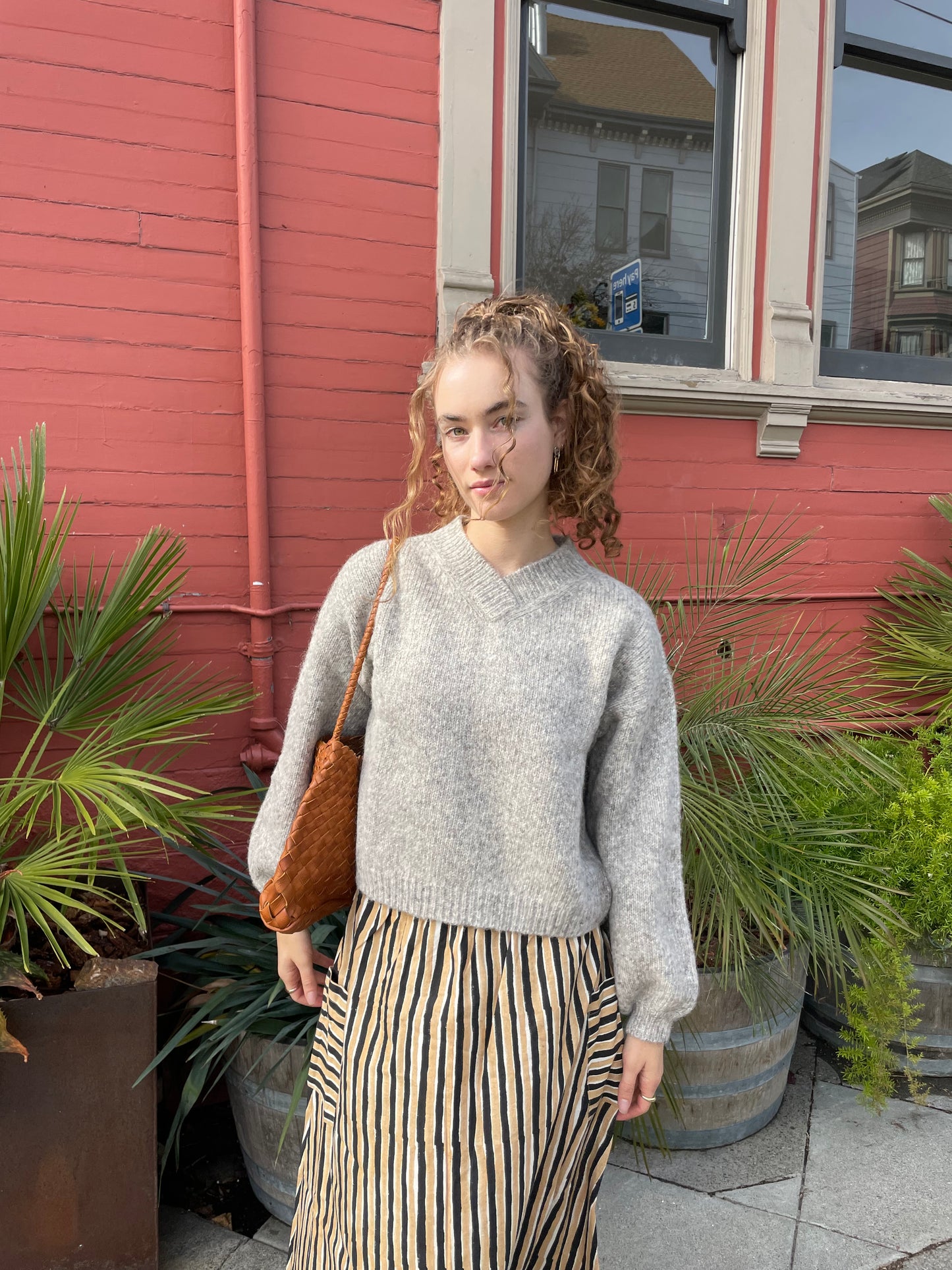 Hand-loomed Silver Félix Sweater, Undyed Alpaca