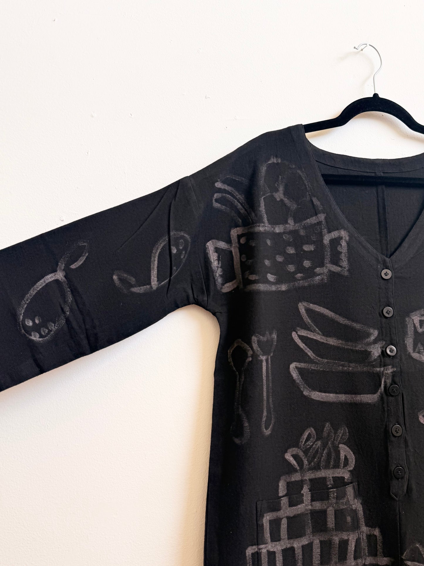 #112 Hand-painted Jumpsuit M/L - Le dîner