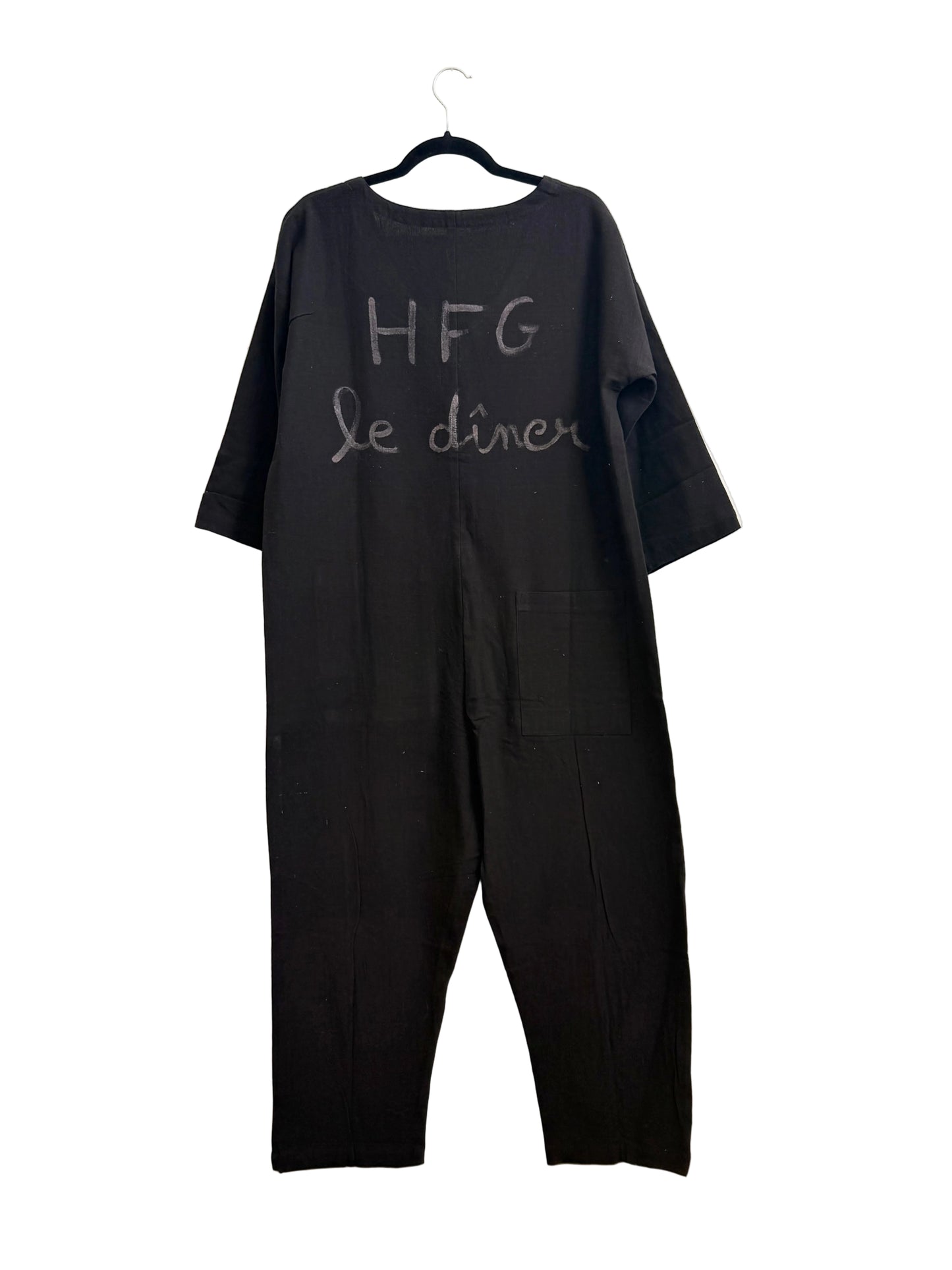 #112 Hand-painted Jumpsuit M/L - Le dîner