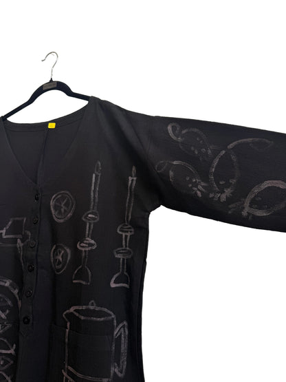 #114 Hand-painted Jumpsuit M/L - Le dîner