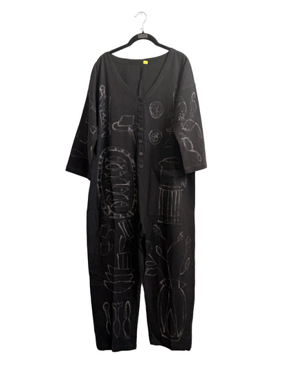 #114 Hand-painted Jumpsuit M/L - Le dîner