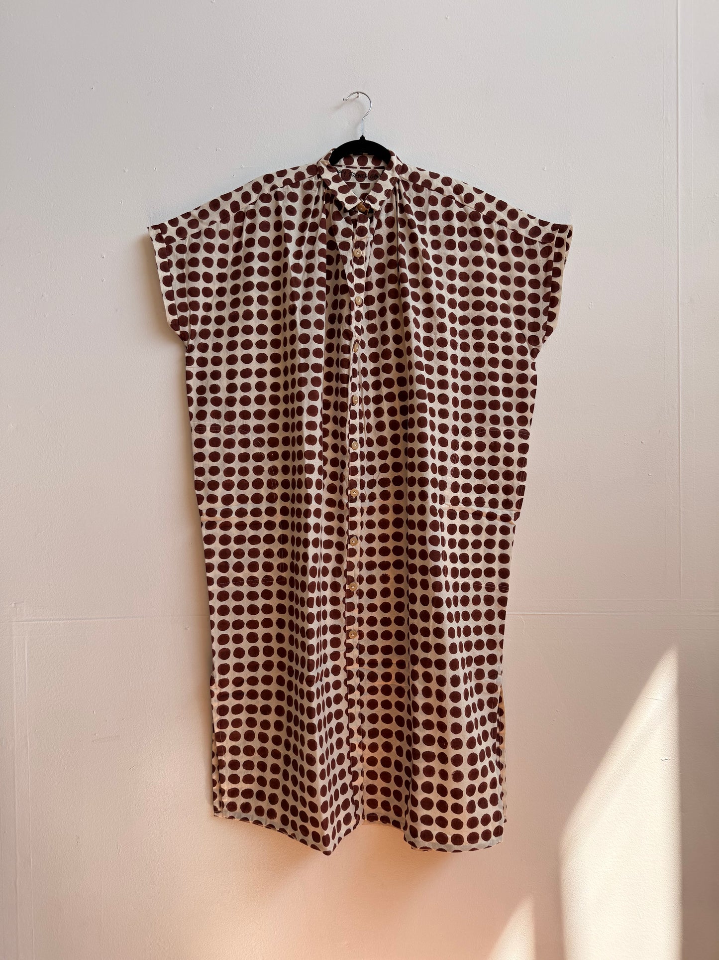 Elise Dress Brown Big Dots
