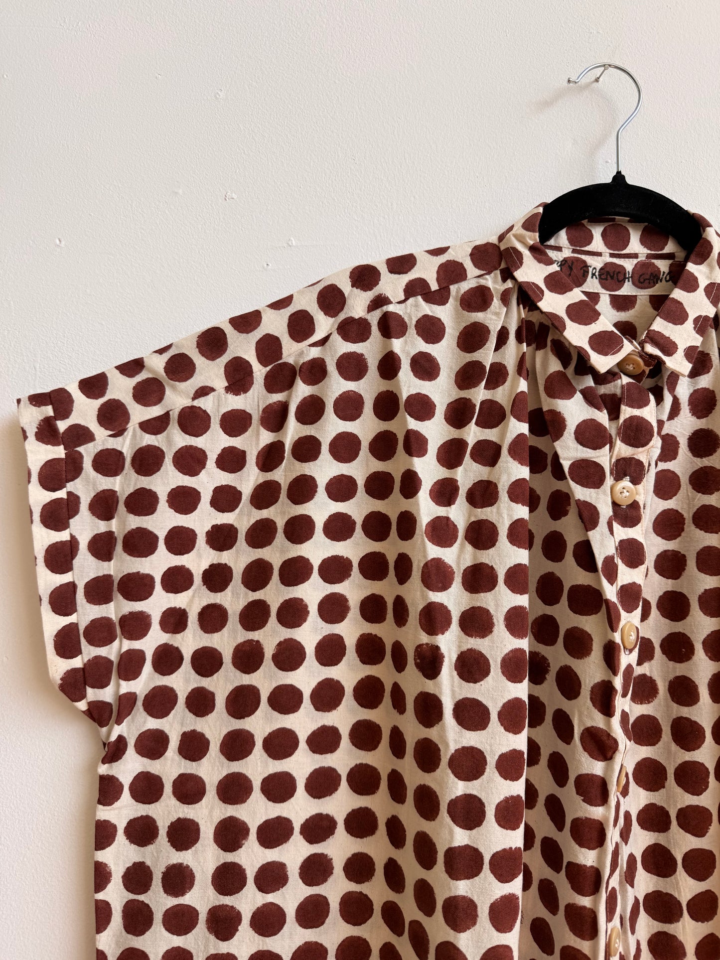 Elise Dress Brown Big Dots