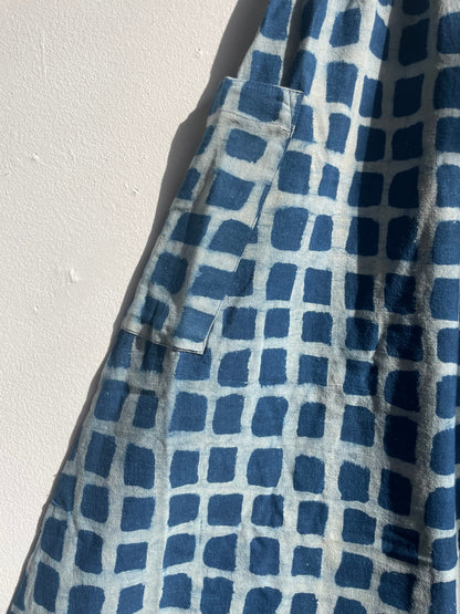 Tilda Skirt Indigo Big Squares (XS-XXL)