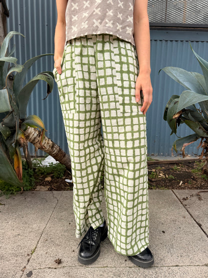Omar Green Grid Pants
