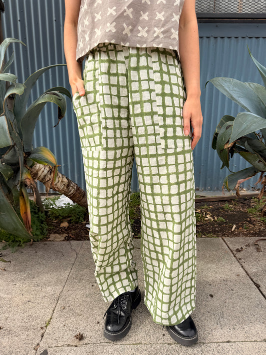 Omar Green Grid Pants