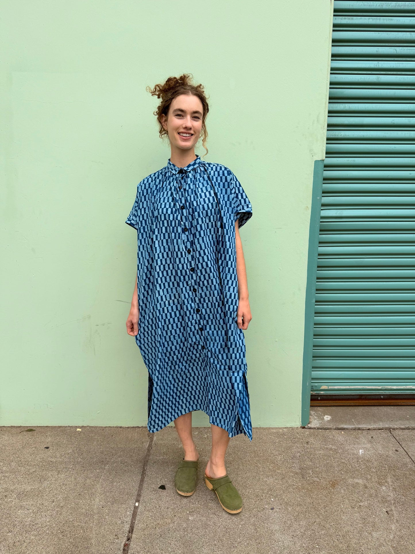 Elise Dress Indigo Petit Rectangle