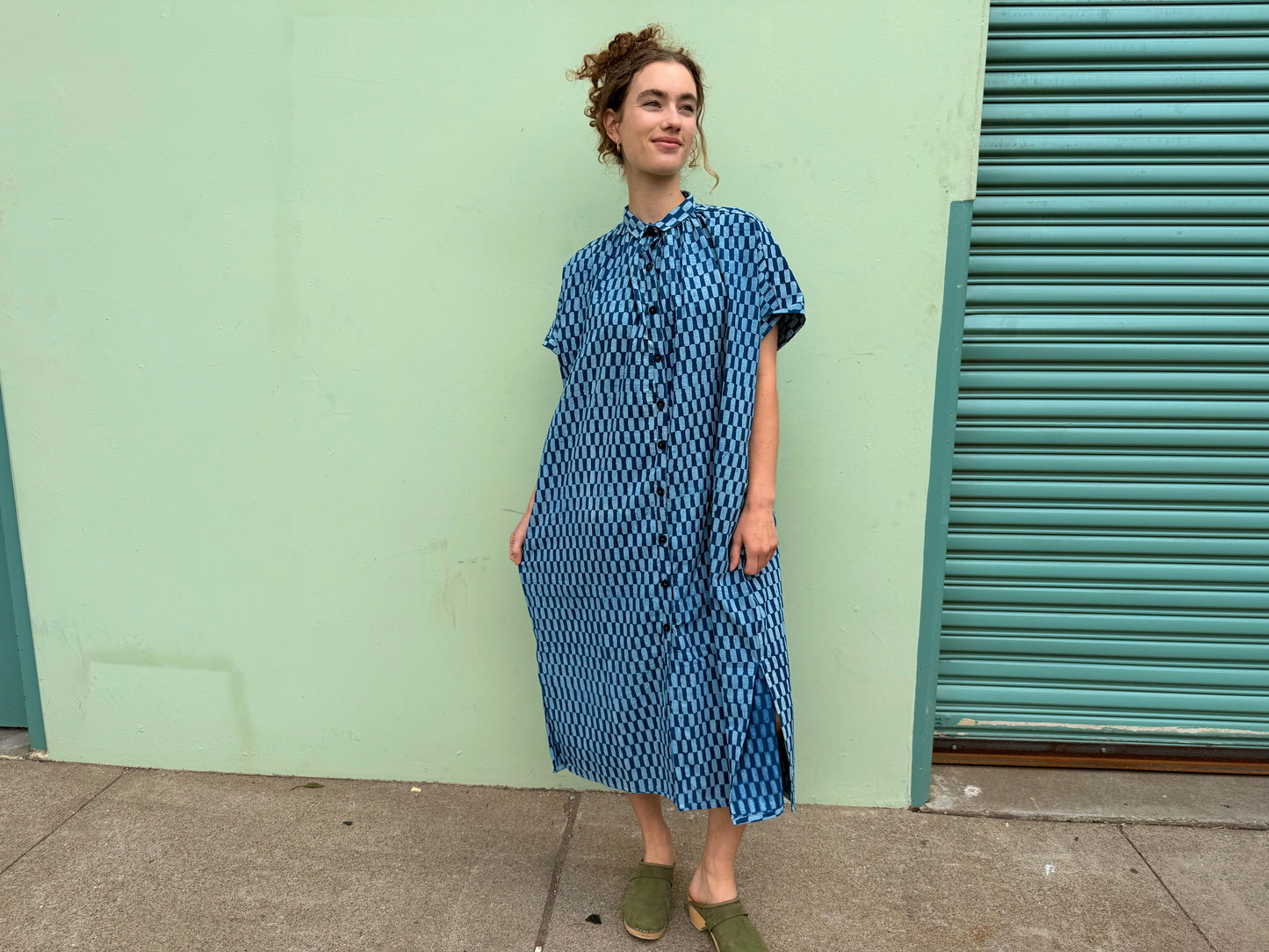 Elise Dress Indigo Petit Rectangle