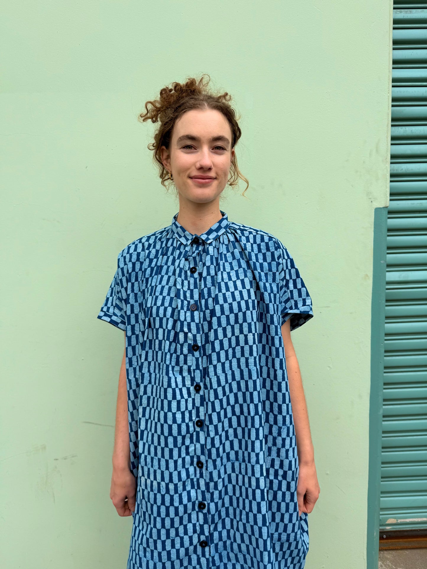 Elise Dress Indigo Petit Rectangle