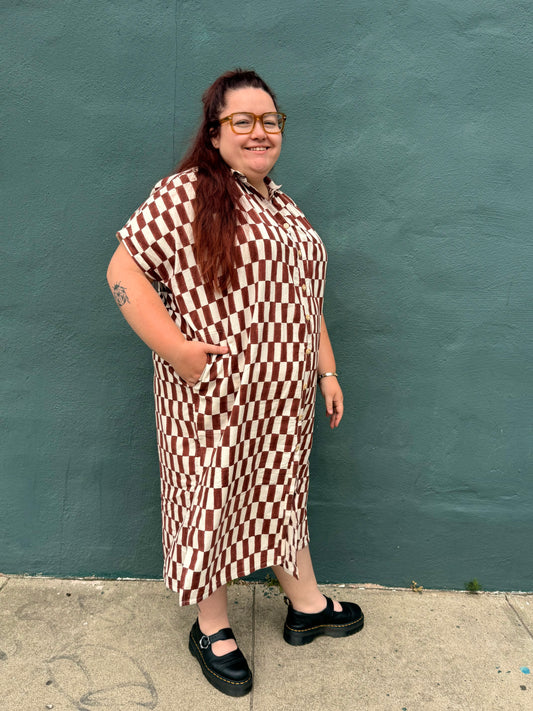 Elise Dress Brown Big Rectangle