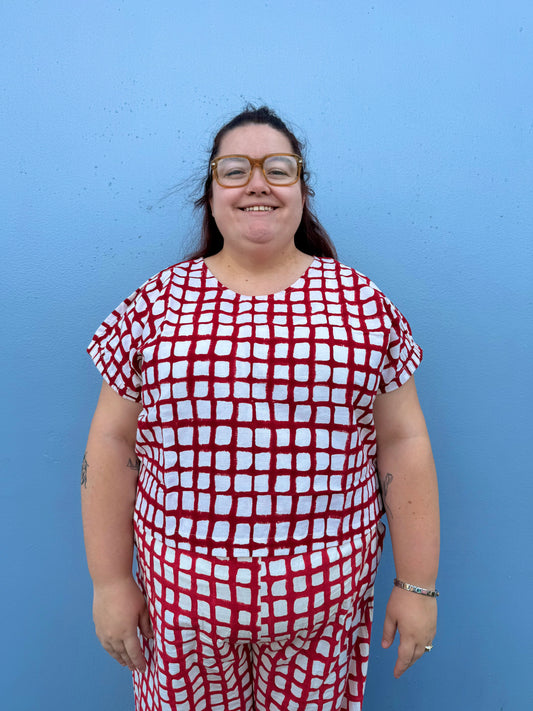 Zélia Top Madder Grid