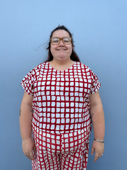 Zélia Top Madder Grid