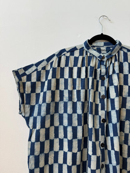 Elise Dress Indigo Big Rectangle