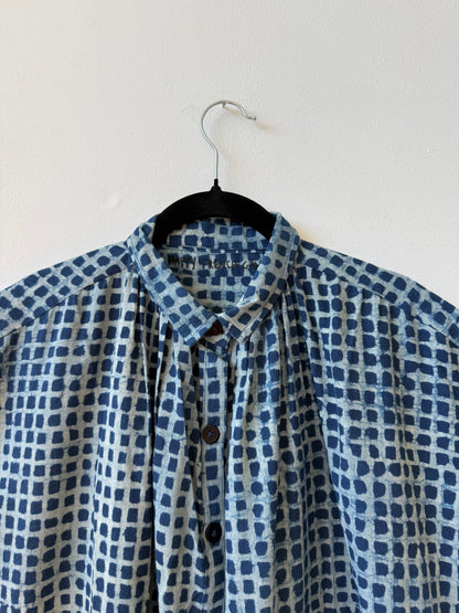 Elise Dress Indigo Check Light