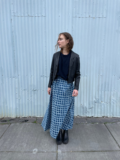 Tilda Skirt Indigo Big Squares (XS-XXL)