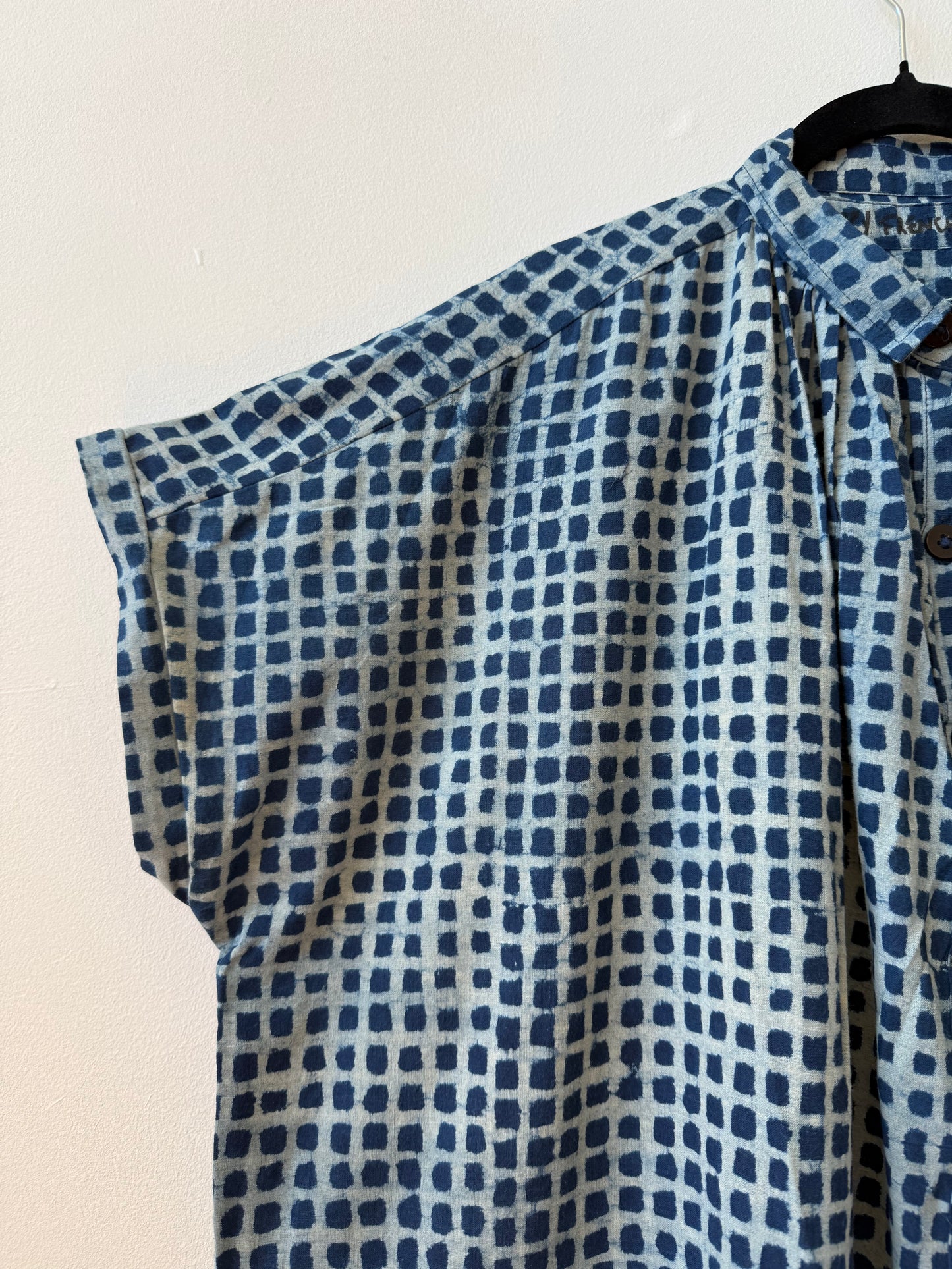Elise Dress Indigo Check Light