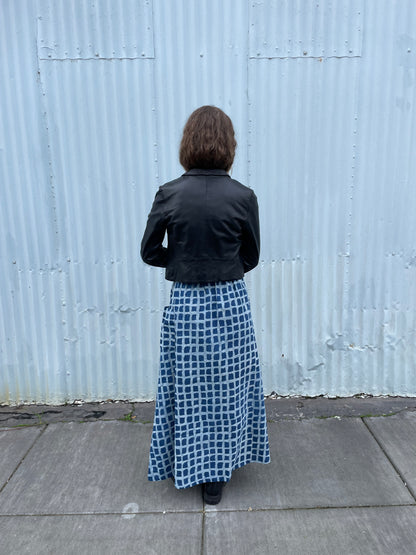Tilda Skirt Indigo Big Squares (XS-XXL)