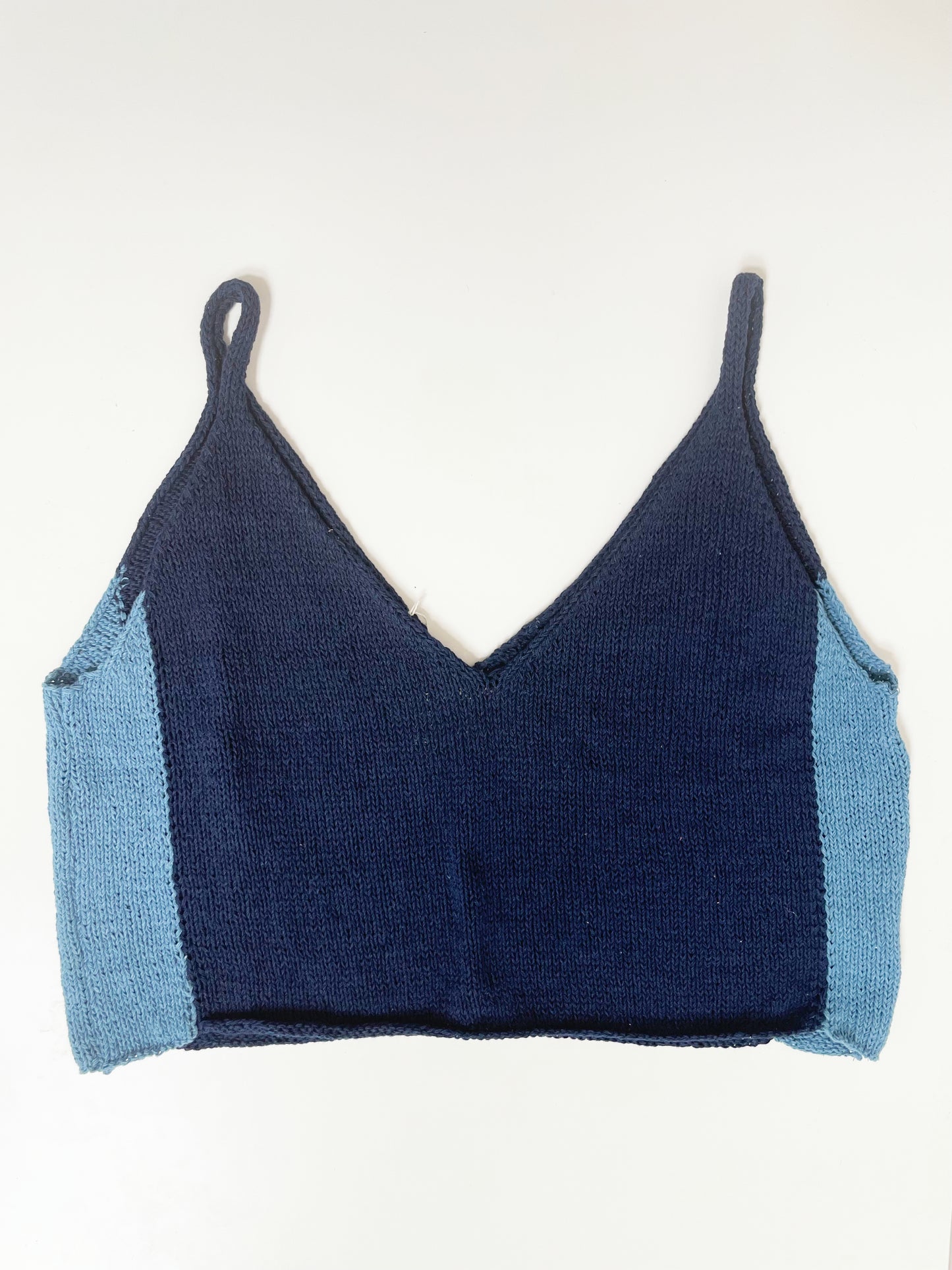 Dark Indigo Tank Top, Hand Knit & Natural Dyes