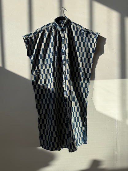 Elise Dress Indigo Big Rectangle