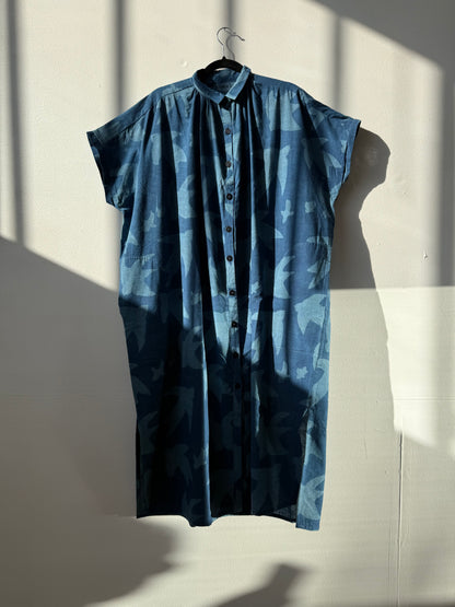 Elise Dress Indigo Print Liberté by Ombre Claire