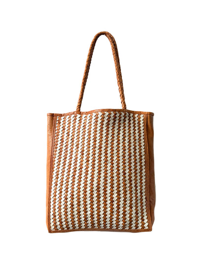 Darna Tan and White Tote Bag