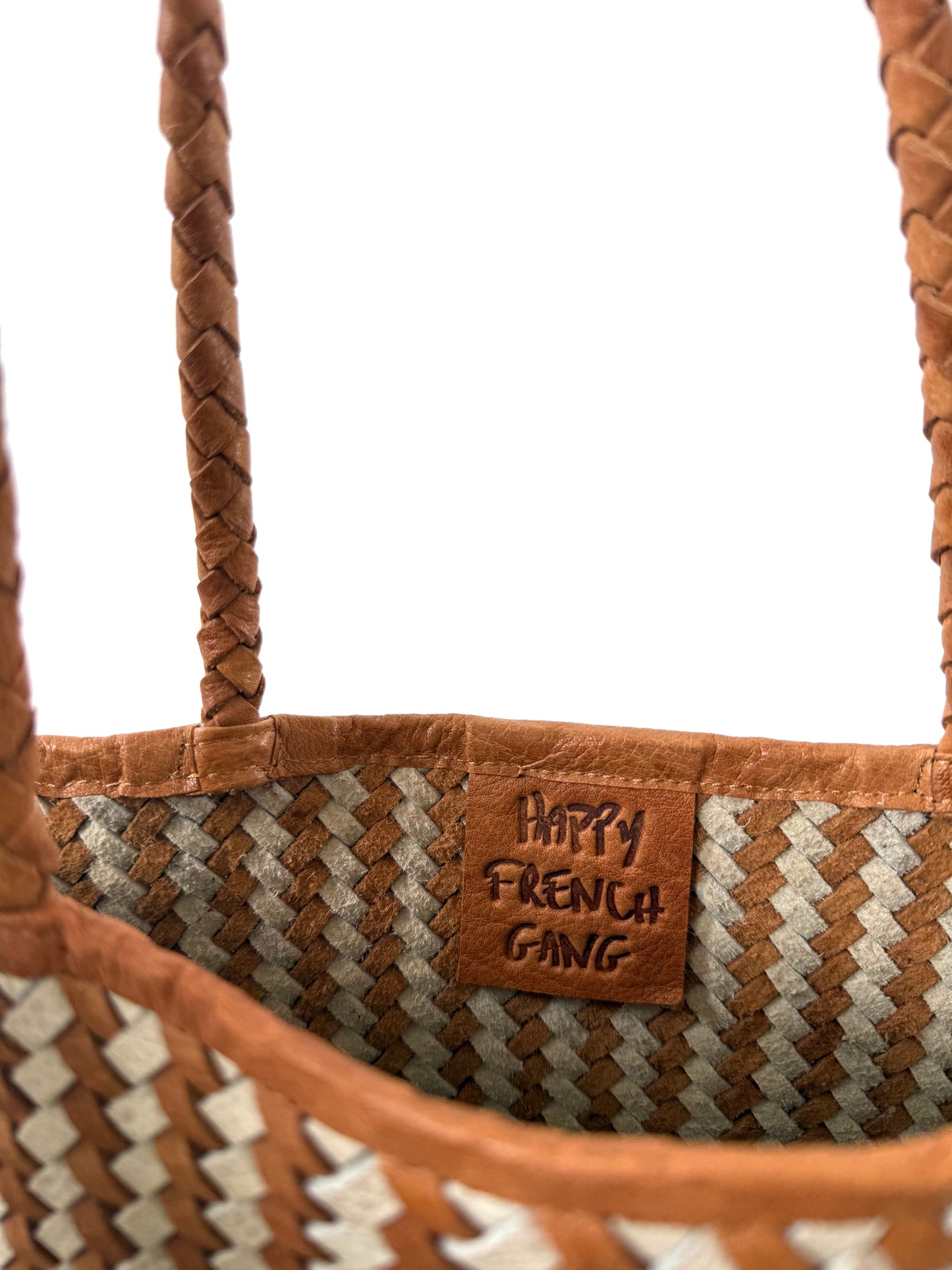 Darna Tan and White Tote Bag