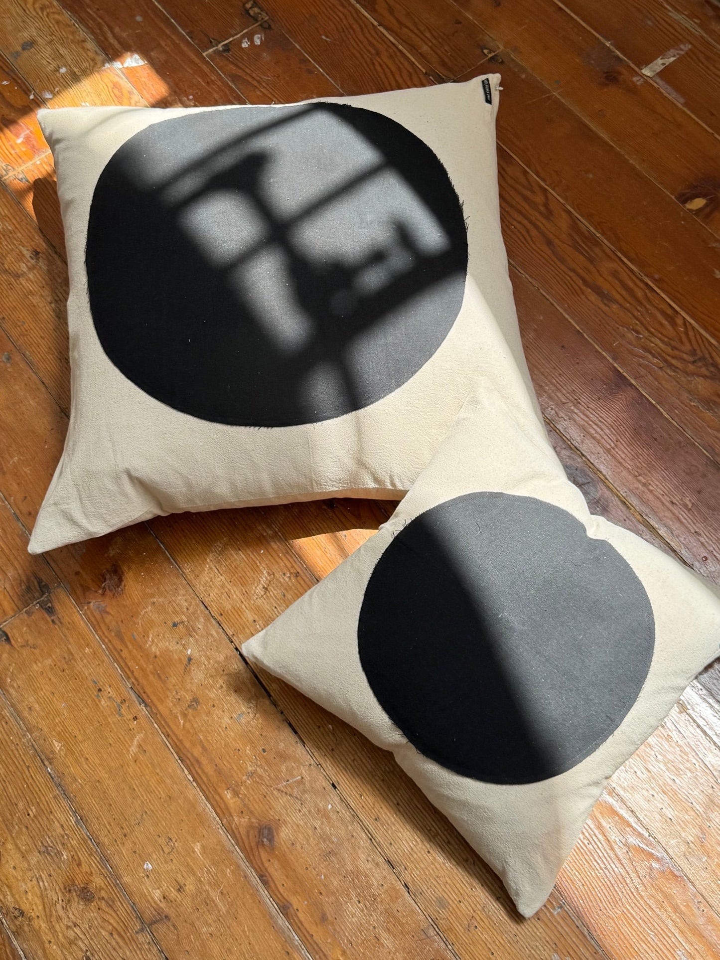 Black Moon & White Pillow  18x18in