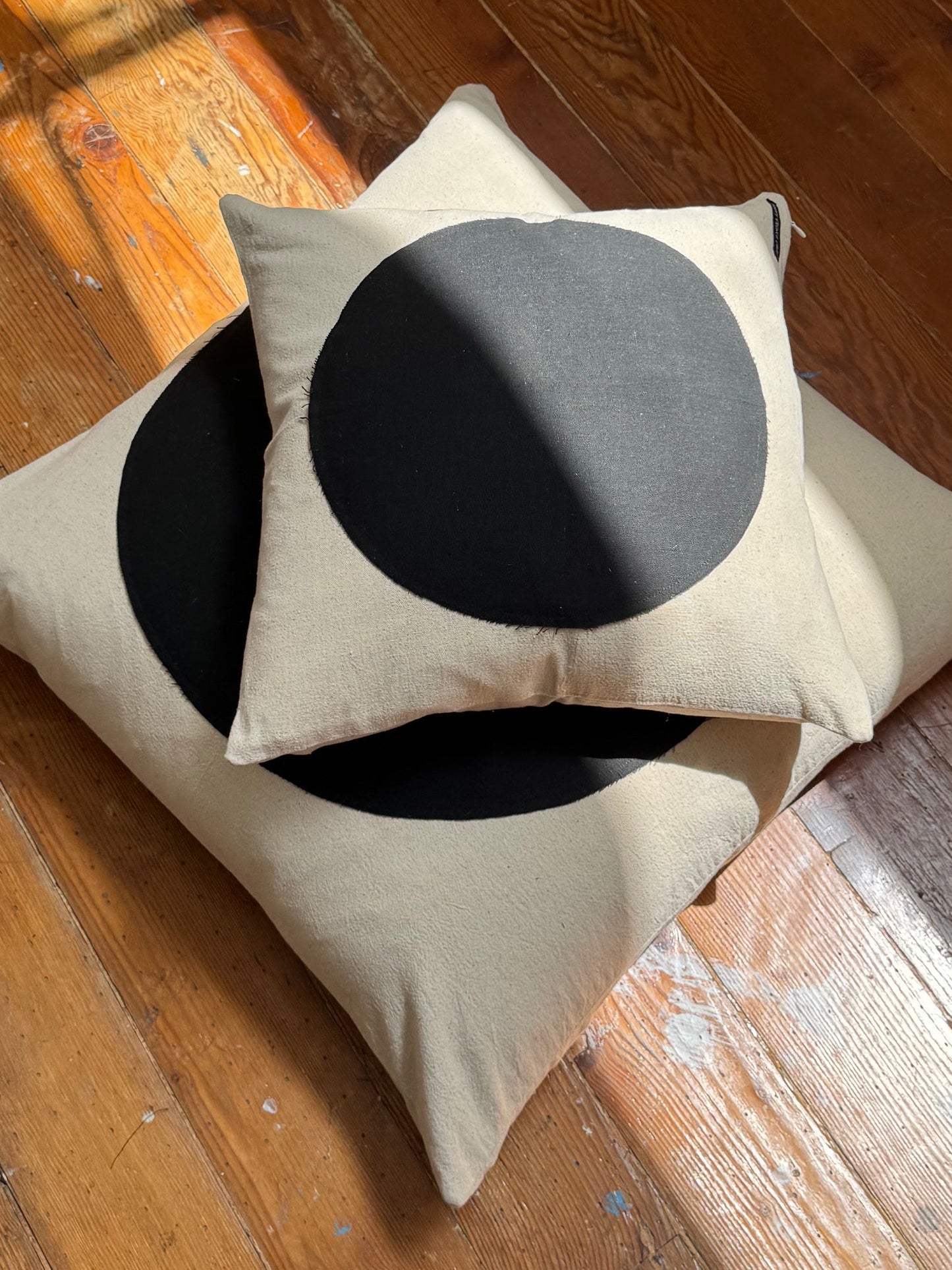 Black Moon & White Pillow  18x18in