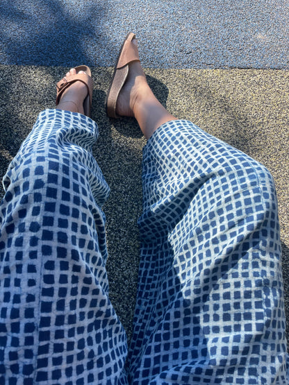Marius Indigo Check Uni-Size