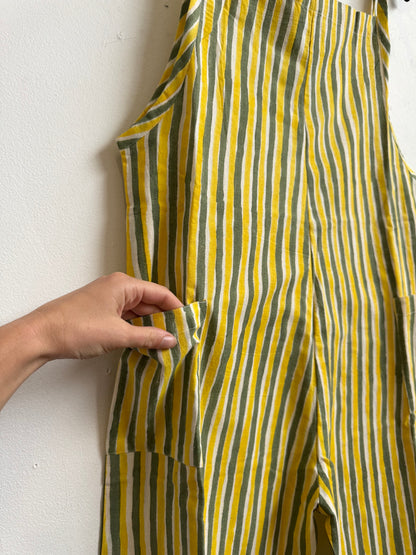 Tie-String Striped Jumpsuit