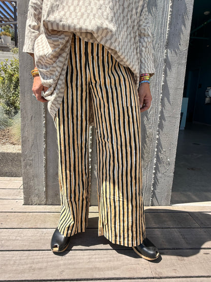 Omar Black and Camel Stripes Pants