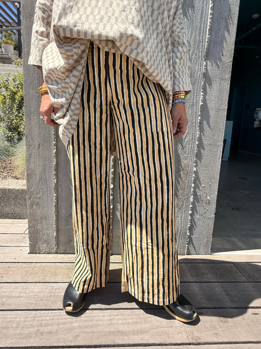Omar Black and Camel Stripes Pants