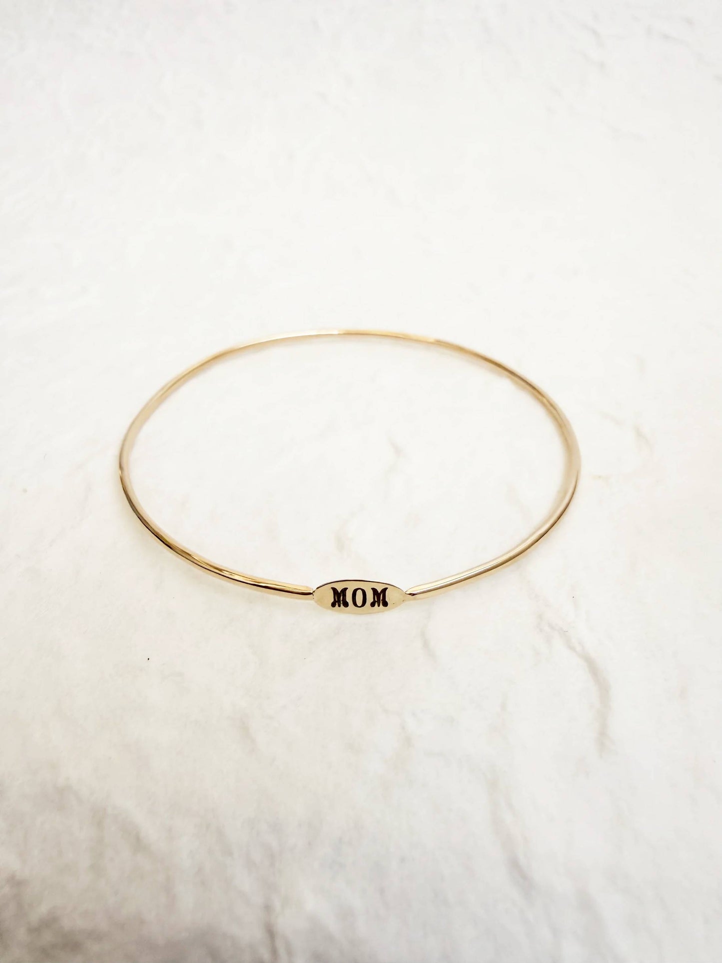 The Mom Bangle - 14K Gold