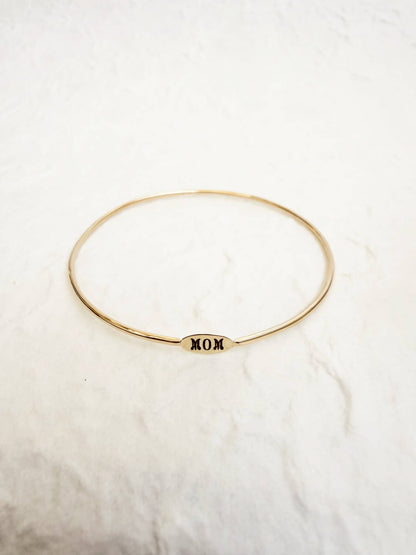The Mom Bangle - 14K Gold