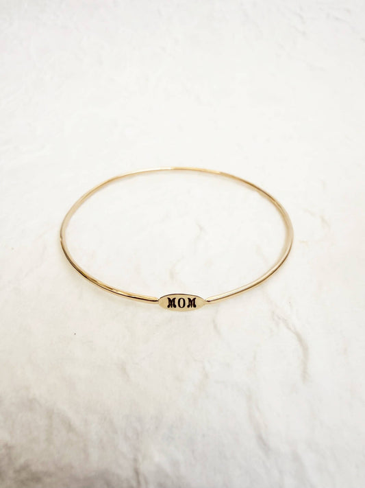 The Mom Bangle - 14K Gold