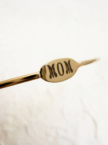 The Mom Bangle - 14K Gold