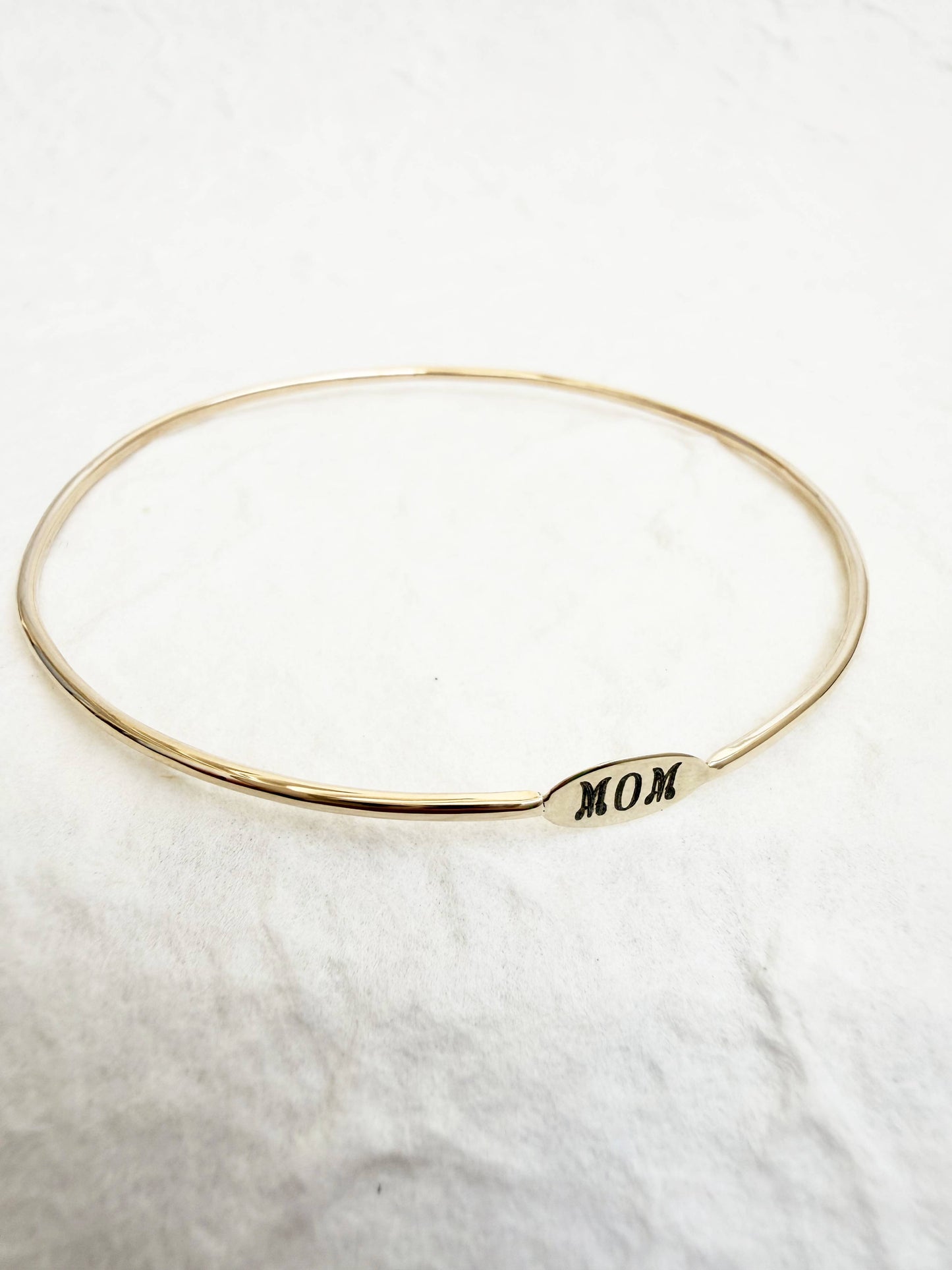 The Mom Bangle - 14K Gold