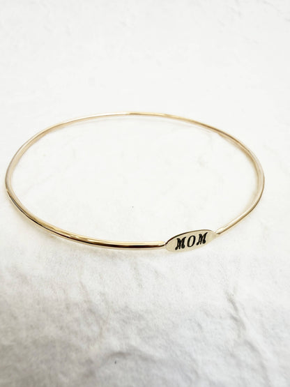 The Mom Bangle - 14K Gold