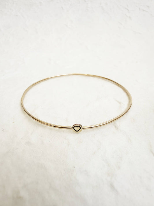 The Heart Bangle - 14K Gold